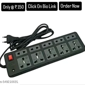 Extension Board 5+5 Socket Extension Boards 2 M Long Wire 6 Amp 3 pin 5 Socket Extension Boards (Multicolor)