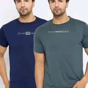 Men Cotton Blend Regular T-shirts(A pack of 2)