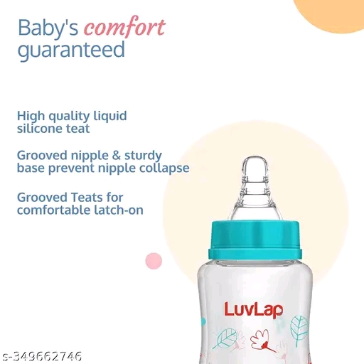 LuvLap Anti Colic Slim Regular neck essentials BPS free baby feeding bottle - Image 2