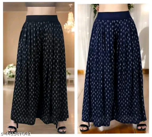 Elegant Glamarous Women Palazzos (A Pack of 2) - Image 11