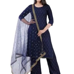Designing Ethinic Flair Women's kurta set with Dupatta and Bottomwear