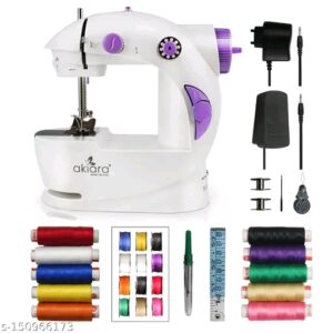 Akiara® Mini Sewing Machine For Home Tailoring Use | Mini Silai Machine | Mini Stitching With With Multicolour Threads and Bobbin Set