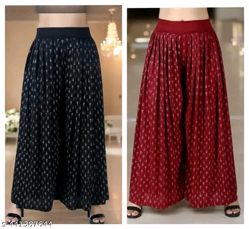 Elegant Glamarous Women Palazzos (A Pack of 2) - Image 13