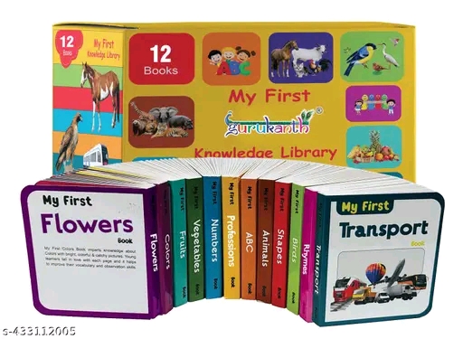 My First Picture Library Box of 12 Board Books (Pre-School Books) Gift Set For Kids - Image 3