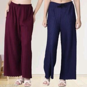 Stylish Unique Women Palazzos(A Pack Of 2)