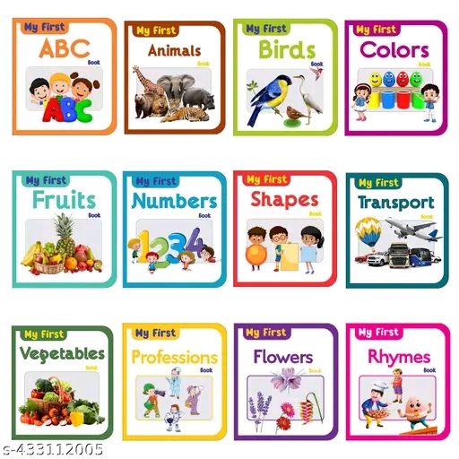 My First Picture Library Box of 12 Board Books (Pre-School Books) Gift Set For Kids - Image 2