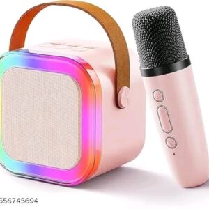 Bluetooth Speaker with Mic, Golden portable music singing for kids