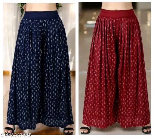 Elegant Glamarous Women Palazzos (A Pack of 2) - Image 17