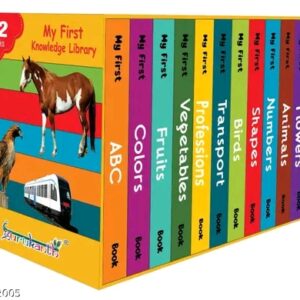My First Picture Library Box of 12 Board Books (Pre-School Books) Gift Set For Kids