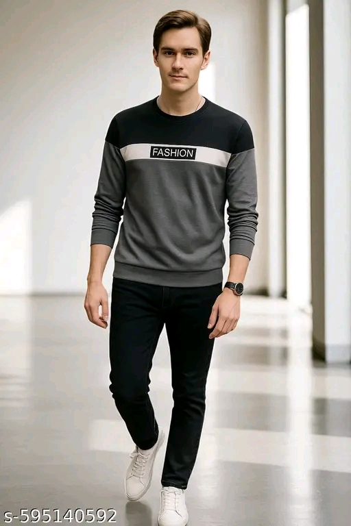 Cotton Blend Men Cotton Blend Regular Tshirts - Image 4