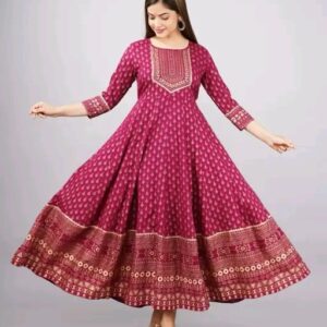 Stylish Rayon Printed Anarkli kurtis For women